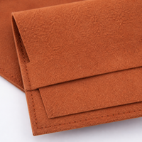 Pochette à bijoux en velours de luxe avec logo personnalisé imprimé, 8x8cm, sac à bijoux en microfibre, ensemble d'emballage portable en daim avec boîte en carton