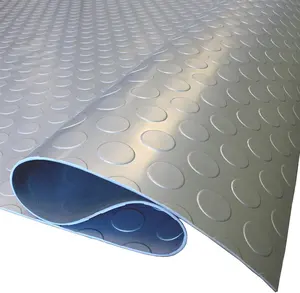 Black Wearable Coin Grip Anti Slip PVC Flooring Garage Floor Mat For Warehouse
