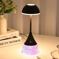Lampe de bureau LED RGB à variateur tactile moderne, nouvelle conception, alimentation par batterie, construction ultra-aluminium, base en forme de bouteille, ports de charge