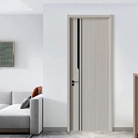 Porte de salle de bain intérieure en PVC WPC à prix avantageux, design élégant, isolation acoustique, pour chambre à coucher et école