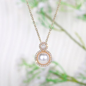 Collana con ciondolo rotondo per donna, gioielli semplici e alla moda, regalo per l'uso quotidiano - Product Image 1