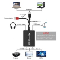 4K 60Hz USB vers double sortie HDMI X2 avec convertisseur audio Câble adaptateur pour connecter un ordinateur portable à un moniteur pour Mac et Windows