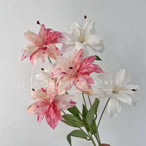 <b>Artificial</b> Lily <b>Bouquet</b> Silk Flower High Simulation Wedding Decorations - Product Image 1