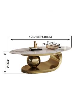 2025 hiện đại sang trọng Bàn cà phê bên bảng thiết lập vàng thép không gỉ cơ sở vòng mô hình cho nhà với vật liệu - Product Image 3