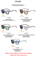 Lunettes de soleil photochromiques anti-lumière bleue UV400 tendance Partagas avec logo personnalisé, monture ronde TR90, pour femmes et hommes
