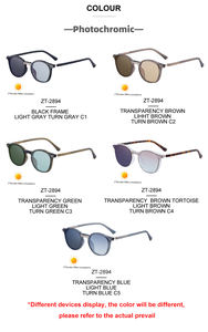 แว่นกันแดด Partagas แฟชั่นทันสมัย โลโก้สั่งทำได้ กรอบ TR90 ทรงกลม เปลี่ยนสีได้ ป้องกันแสงสีฟ้า UV400 สำหรับผู้หญิงและผู้ชาย - Product Image 5