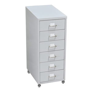 10-<b>Drawer</b> Lockable Metal Office <b>File</b> Cabinet | Fireproof Mobile Storage Cabinet with Wheels | Modern Space-Saving Filing Cabinet - Product Image 2