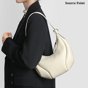 Vintage Casual couche supérieure de peau de vache femmes sous les bras sacs vache-corne forme fermeture éclair épaule <span class=keywords><strong>sac</strong></span> à main - Product Image 1