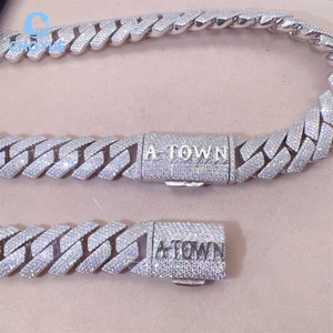 Hip Hop 18MM <b>Iced</b> <b>Out</b> VVS Moissanite Diamond Cuban Link <b>Chain</b> 925 Sterling Silver Hip Hop Style Trend Jewelry Necklace - Product Image 5