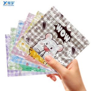 Bolsa de Plástico PE de Grado Alimenticio <span class=keywords><strong>con</strong></span> Cierre de Cremallera de Tres Lados, Diseño de Dibujos Animados, a Prueba de Olores, para Dulces, Galletas y Chicles, Venta al Por Mayor - Product Image 3