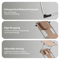 Tissu Oxford inclinable de séchage du dos de plage extérieure professionnelle avec lit pliable à cadre en fer pour un bain de soleil pratique