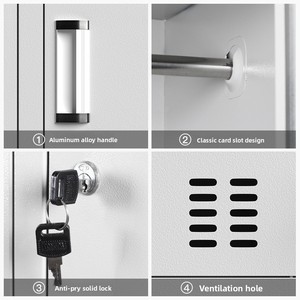 Armadietto in Acciaio per Dipendenti con Serratura, <span class=keywords><strong>a</strong></span> Quattro/Sei Ante, Armadio per Scarpe da Fabbrica, Design Moderno e Semplice per Ufficio - Product Image 3