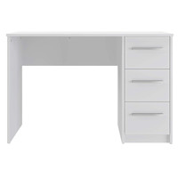 Bureau d'ordinateur rectangulaire moderne à 3 tiroirs, blanc, pour la maison, 50 x 110 x 75 cm