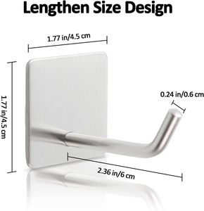 Heavy Duty Stainless Steel Wall Hooks Adhesive Sticky Towel Hooks for Kitchen Bathroom Home Wardrobe Office Living Long-lasting - Product Image 5