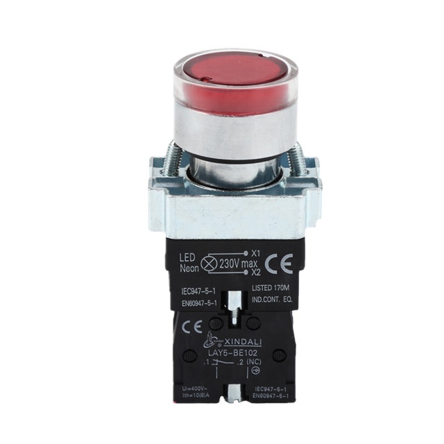 LAY5-BW3472 XB2 Push Button Switch with LED Indicator IP65 10A 220V 1NO Metal & Plastic