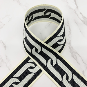 Produsen tekstil Jinsha sesuai pesanan logo anyaman <span class=keywords><strong>jacquard</strong></span> komputer tali bahu bagasi nilon pengangkat huruf - Product Image 3