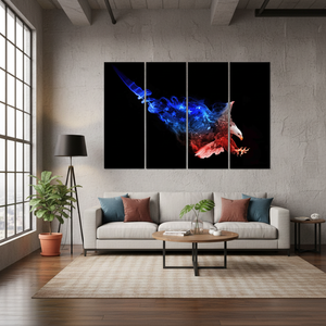 Modern Patriotic Printed <b>Canvas</b> Artwork: Elegant, Flat <b>Wall</b> Decor,SET OF 4 <b>CANVAS</b> - Product Image 3