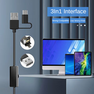 1AN100デュアルレンズ検査内視鏡3In1マイクロUSBType-C検査ボアスコープカメラ9 LEDライト電話用に調整可能PC - Product Image 6