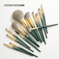 Rownyeon Ensemble de pinceaux de maquillage pour le visage et les yeux en fibres douces de qualité supérieure avec virole en aluminium de qualité supérieure