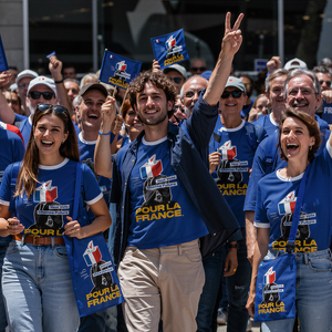 Kit de Campagne Électorale Française Personnalisé en Gros : T-shirt, Drapeau, Écharpe, Articles Promotionnels pour Partis Politiques, Vote, Unisexe, Impression Intégrale, OEM - Product Image 3