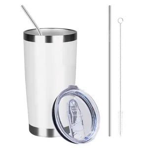 WeVi Wholesale 20oz Double Wall Stainless Steel Travel Coffee Tumbler with Straw