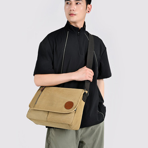 Sacs messagers pour hommes tendance et décontractés de haute qualité, prix d'usine, sacs à bandoulière en toile personnalisés - Product Image 6