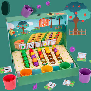 Juguete educativo Montessori, simulación de madera, granja, plantación de frutas y verduras, clasificación de colores, cognición, conteo de números, juego divertido - Product Image 3