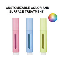 Emballage personnalisé de seringue cosmétique cylindrique, crème pour les yeux 10 ml, seringue sans air en plastique avec bouton-poussoir, sérum, huile essentielle, compte-gouttes