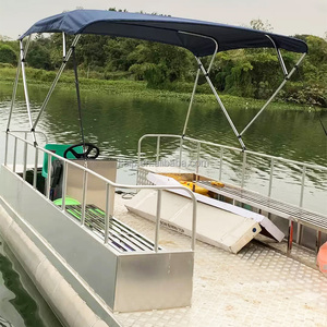 Nouveau style de <span class=keywords><strong>bateau</strong></span> en alliage d'aluminium à double couche avec cadre de main courante en acier inoxydable, auvent hors-bord, ponton, yacht, canapé aquatique - Product Image 5