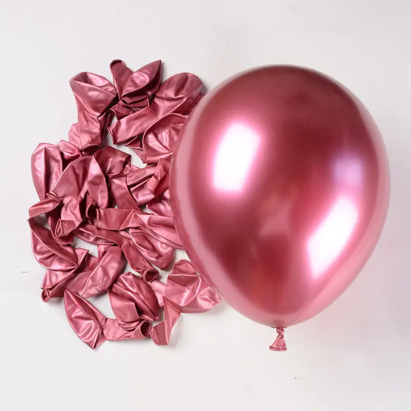12 inç krom metalik lateks balonlar altın yuvarlak Metal balonlar doğum günü partisi hava Globos şişirmek