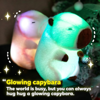 Lampe de nuit en peluche Capybara LED colorée, poupée en peluche Capybara bébé avec LED