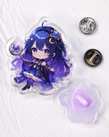 Épingles/broches/pendentifs en acrylique transparent de haute qualité, conçus sur mesure, avec des motifs de dessins animés mignons.