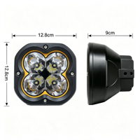 Phare de travail LED carré de 5 pouces 40W avec DRL ambre, étanche IP67, 12-48V, lampe auxiliaire pour voiture tout-terrain, camion, chariot élévateur