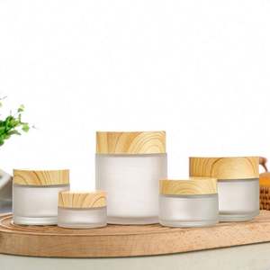 Pots en verre borosilicate noir ambré mat avec couvercle en bambou et plastique 10g 20g 50g pour crème cosmétique et crème contour des yeux - Product Image 6