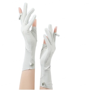 Gants d'été mi-longs en soie glacée pour femmes, personnalisables, vente en gros directe usine, sans fermeture, fabriqués au Jiangxi, anti-UV 7A, pour l'extérieur - Product Image 1