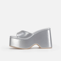 Chaussures à semelle épaisse à enfiler pour femme, sandales à plateforme épaisse, talons compensés