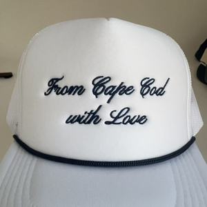 Logo personalizzato con amore scritto in schiuma di nozze cappellini Unisex 5 pannelli con cappello ricamato in corda blu scuro Design Club in rete cappellino da Baseball - Product Image 4