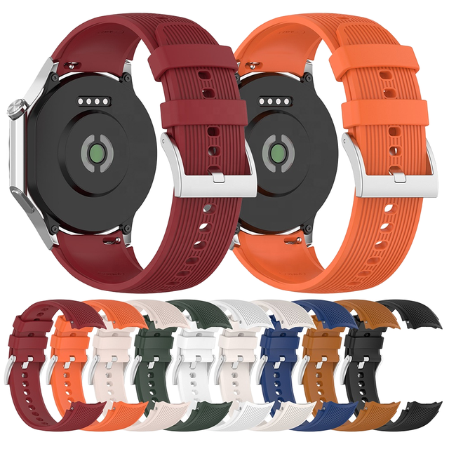 Factory Wholesale Luxury Smart Watchbands Soft Silicone Wrist Strap in Orange for 16/22 mm Watches Smart Watch Replacement Band