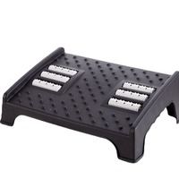 Repose-pieds portable sous le bureau, ergonomique, 6 hauteurs réglables, pliable, en plastique, avec rouleau de massage pour la maison, le bureau et l'hôtel