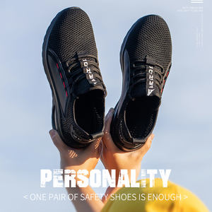 Industrial Breathable Work Shoes Anti-slip Anti-static Safety Casual <strong>Trainers</strong> Men's Fly Knit EN Steel Toe Light Weight Sneakers - Product Image 5