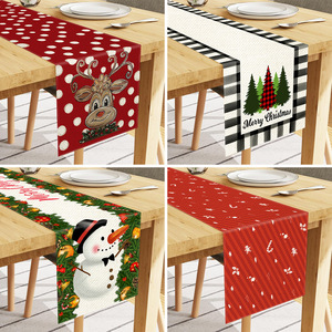 Ychon Mới Tùy Chỉnh Linen In Giáng Sinh Bảng Người Chạy Lễ Hội Nhà Khách Sạn Trang Trí Bàn Ăn Giáng Sinh Người Tuyết Khăn Trải Bàn - Product Image 2