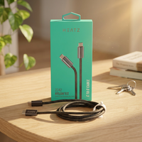 Kabel pengisian daya Cepat C ke C, 1M PD 240W 5A kabel Data pengisi daya dengan chip e-mark jaket nilon tegangan 48V untuk multifungsi harian