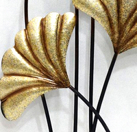 Cadre métallique avec fleurs de luxe en fer 3D, Art de décoration de maison, Style européen abstrait, artisanat mural suspendu