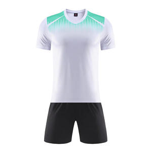 Set Perlengkapan Olahraga Pria Bergaris Lengan Pendek 100% Poliester untuk Sepak Bola/Lari, Dapat Disesuaikan, Bernapas, Cepat Kering - Product Image 3