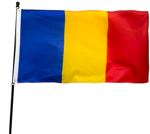 100% Polyester Pays Drapeau National Bleu Jaune Rouge 3x5 pieds Impression Simple Face Drapeau Roumanie - Product Image 3