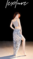 Tenue de danse orientale sexy pour femme, ensemble de danse du ventre pour adulte, haut, jupe, foulard de hanche sirène, ensemble de danse du ventre à paillettes