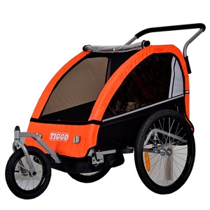Rimorchio per Bicicletta 3 in 1 Pieghevole, Passeggino Jogger, Carrozzina per Bambini con Sistema di Ammortizzazione, Pneumatici in Gomma Regolabili - Product Image 1