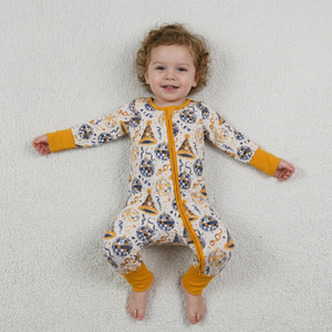 Mono de bebé transpirable con estampado lindo y cremallera, sin mangas, de seda de leche/algodón, para verano, unisex, Longlv - Product Image 1