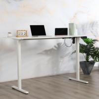 Escritorio de Oficina Neumático de Una Sola Columna, Ajustable en Altura, Móvil, para Trabajar de Pie o Sentado, con Ruedas y Bandeja para Teclado