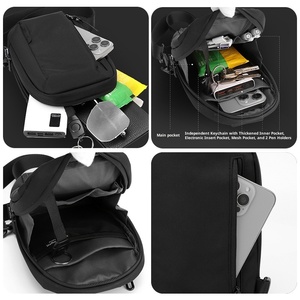 Nueva Mochila de Pecho de Nailon para <span class=keywords><strong>Hombre</strong></span>, Estilo Moderno, Bolso Bandolera de Verano, Bolso de Cintura Multifuncional - Product Image 3